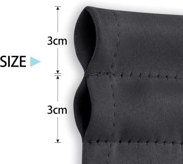 Blackout Door Curtain – Thermal Insulated Privacy Curtain for French & Front Doors with Adjustable Tieback, Room Darkening, Energy Saving, Noise Reducing,Dark Grey,W12 x L72,1 Panel - Image 2
