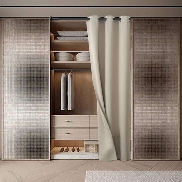 Camel Door Curtain 80 Inch Length for Doorway, Bedroom Closet Curtain, Privacy Thermal Insulated Blackout Grommet Room Divider for Room Separation, 1 Panel, 34 Inch Wide - Image 2